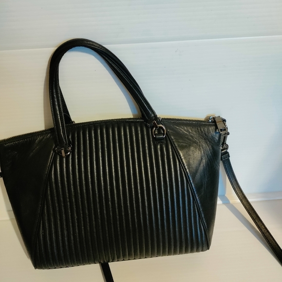 COACH Black Quilted Leather Studded Prairie Satchel - Picture 5 of 14